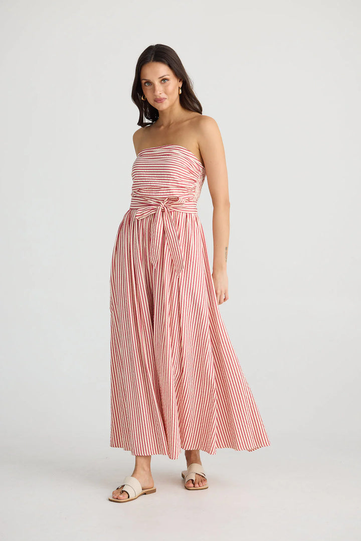 Brave & True Avalon Maxi- Red Seersucker