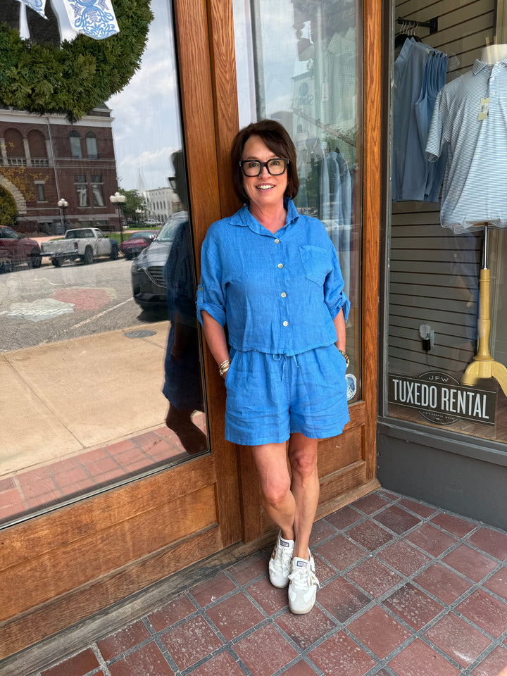 Milio Milano Linen Blue Regatta Short Set