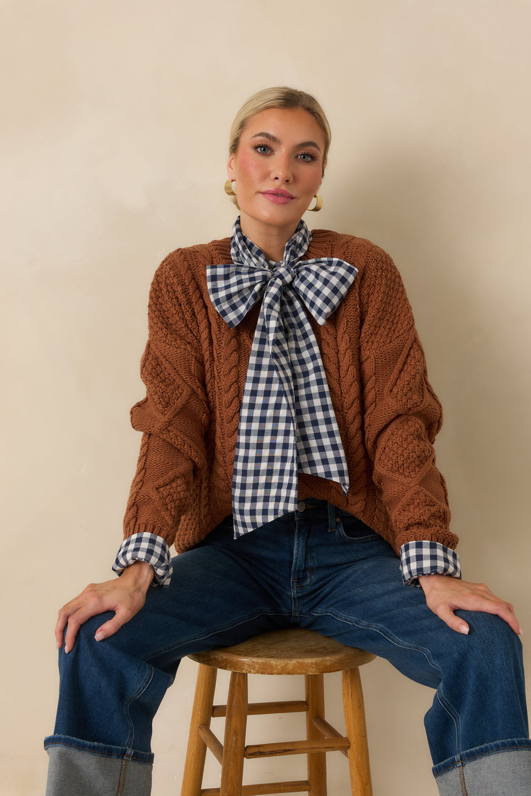 Parker Blouse - Navy Check