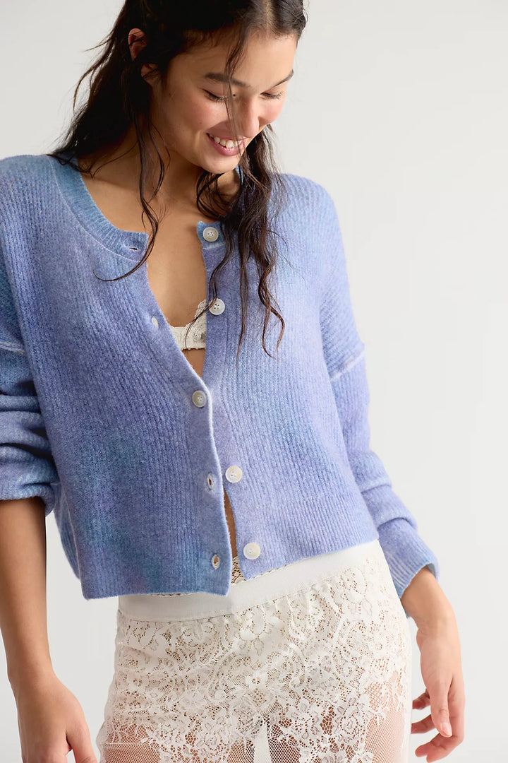 Ottilie SoftSpun Ribbed Knit Cardi - Lilac