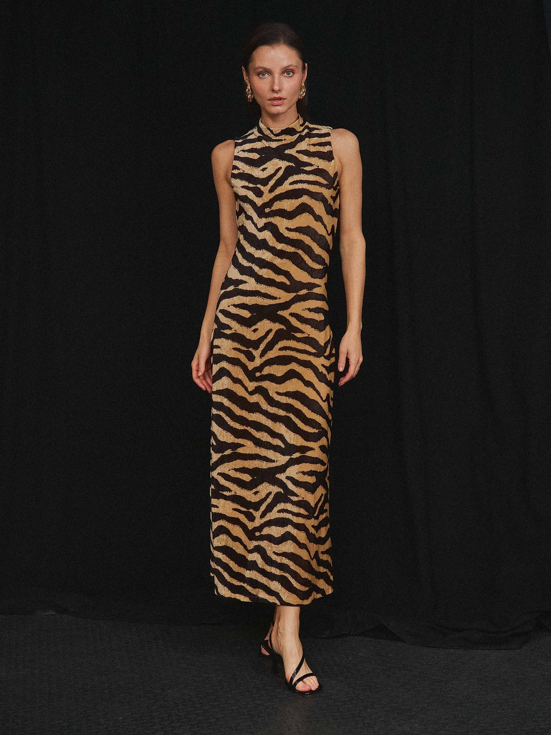 Zebra print maxi dress
