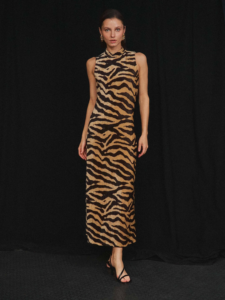 Zebra print maxi dress