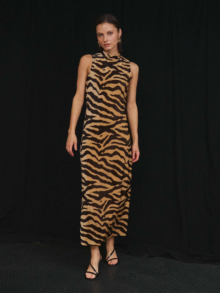 Zebra print maxi dress