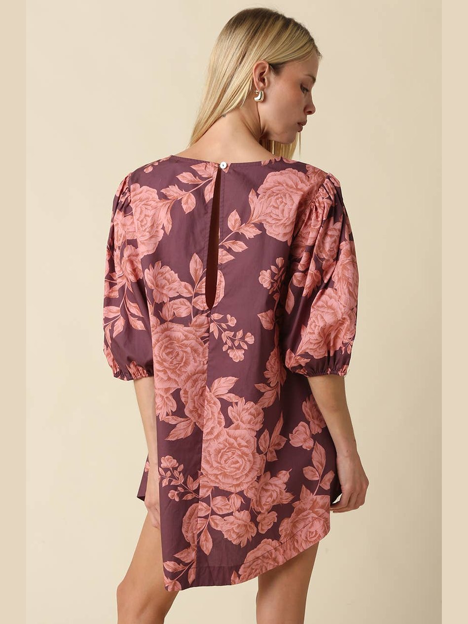 Rose Floral Mini Dress