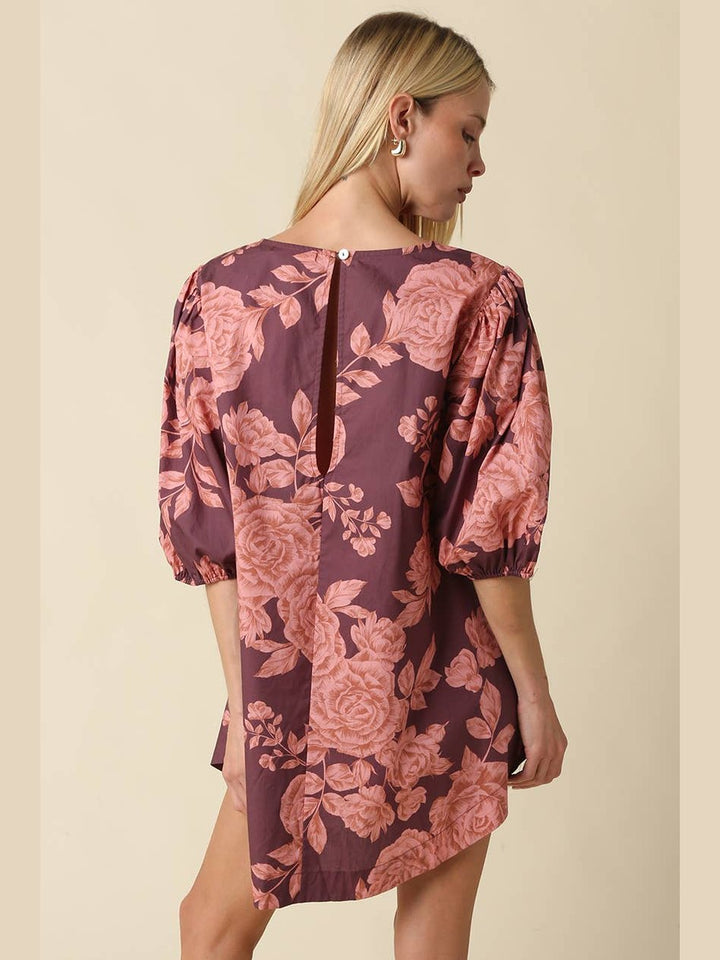 Rose Floral Mini Dress