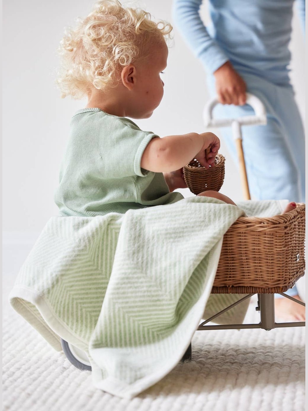 Harborview Herringbone Sprout Green Mini Blanket