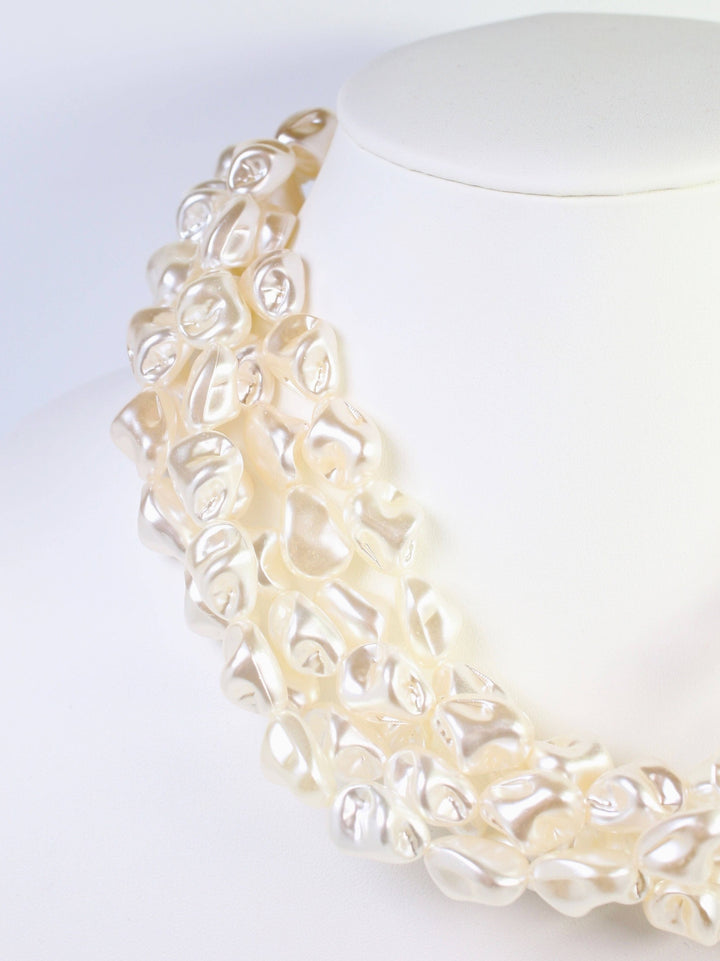 Hawthorne Layered Pearl Necklace- Cream
