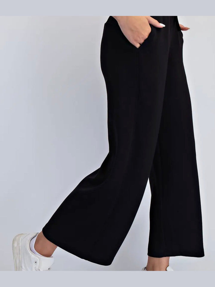 Modal Quarter-Zip Jacket & Wide Leg Pants Set- 3 Colors