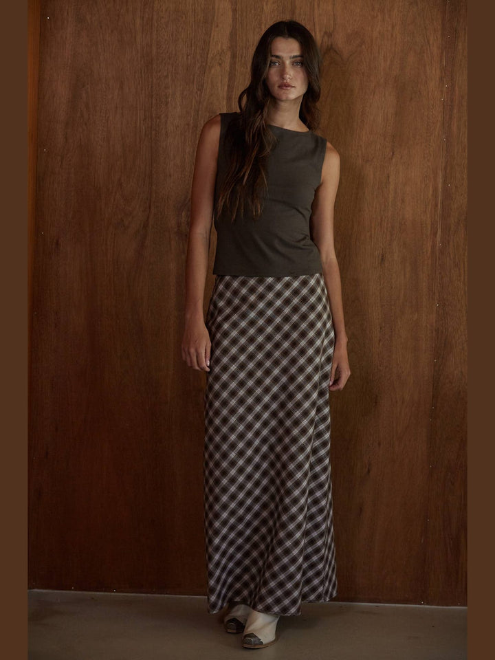 Polo Bar Plaid Maxi Skirt
