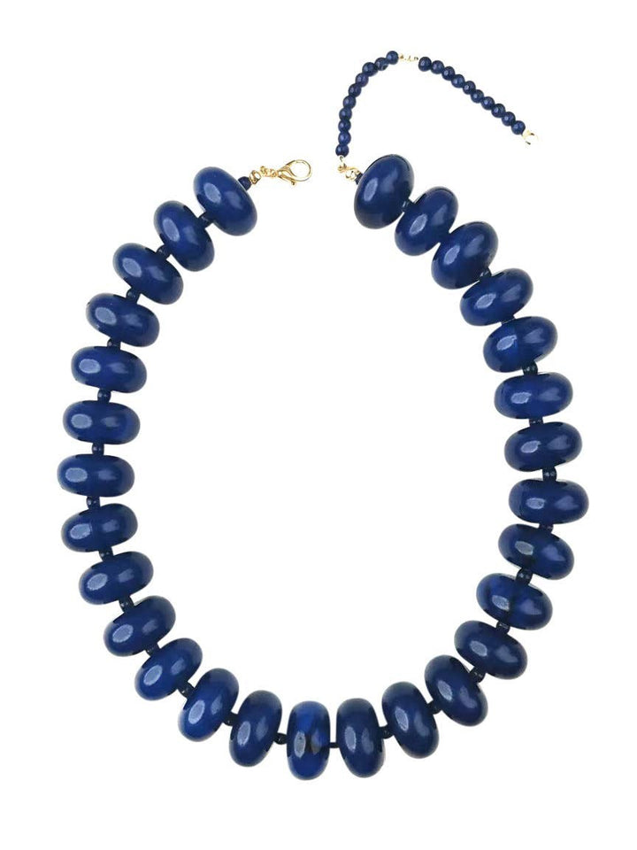 Bailey Chunky Beaded Necklace- Navy