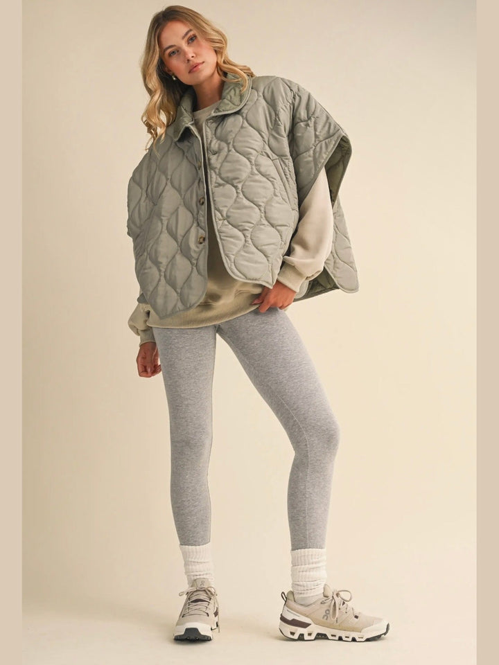 Poncho Quilted Oversized Vest