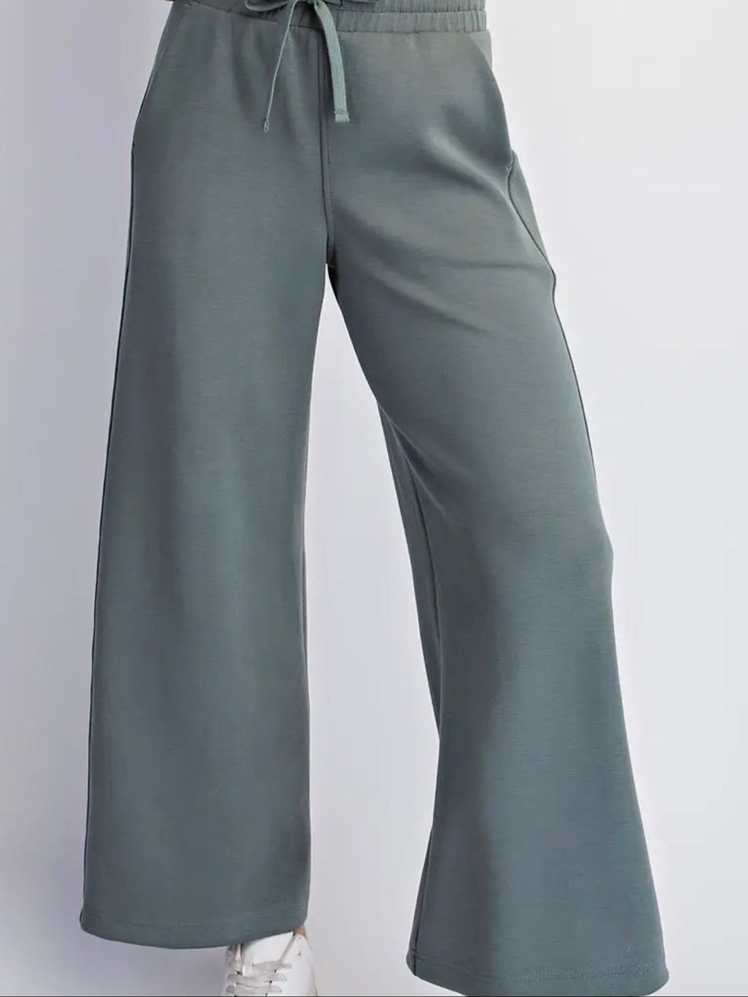 Modal Quarter-Zip Jacket & Wide Leg Pants Set- 3 Colors