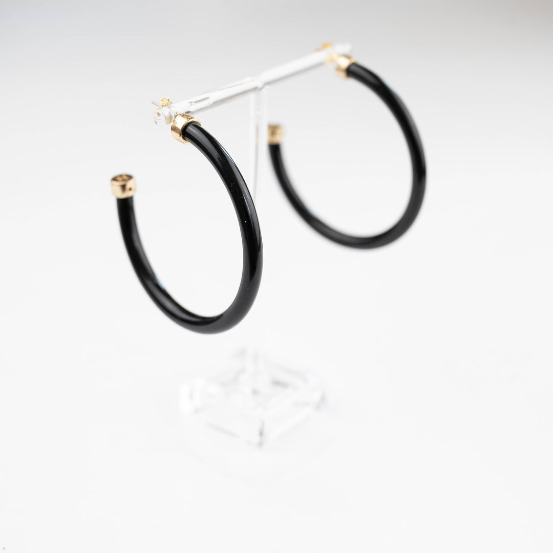 Black Lightweight Acrylic Hoop Earrings