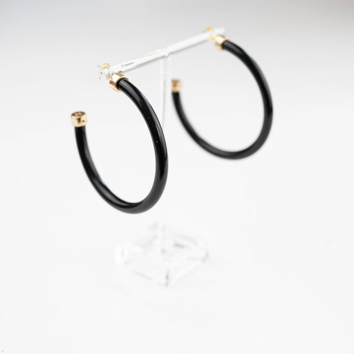 Black Lightweight Acrylic Hoop Earrings