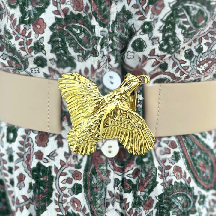 Garland Gold Interchangeable Belt Buckle- Pheasant