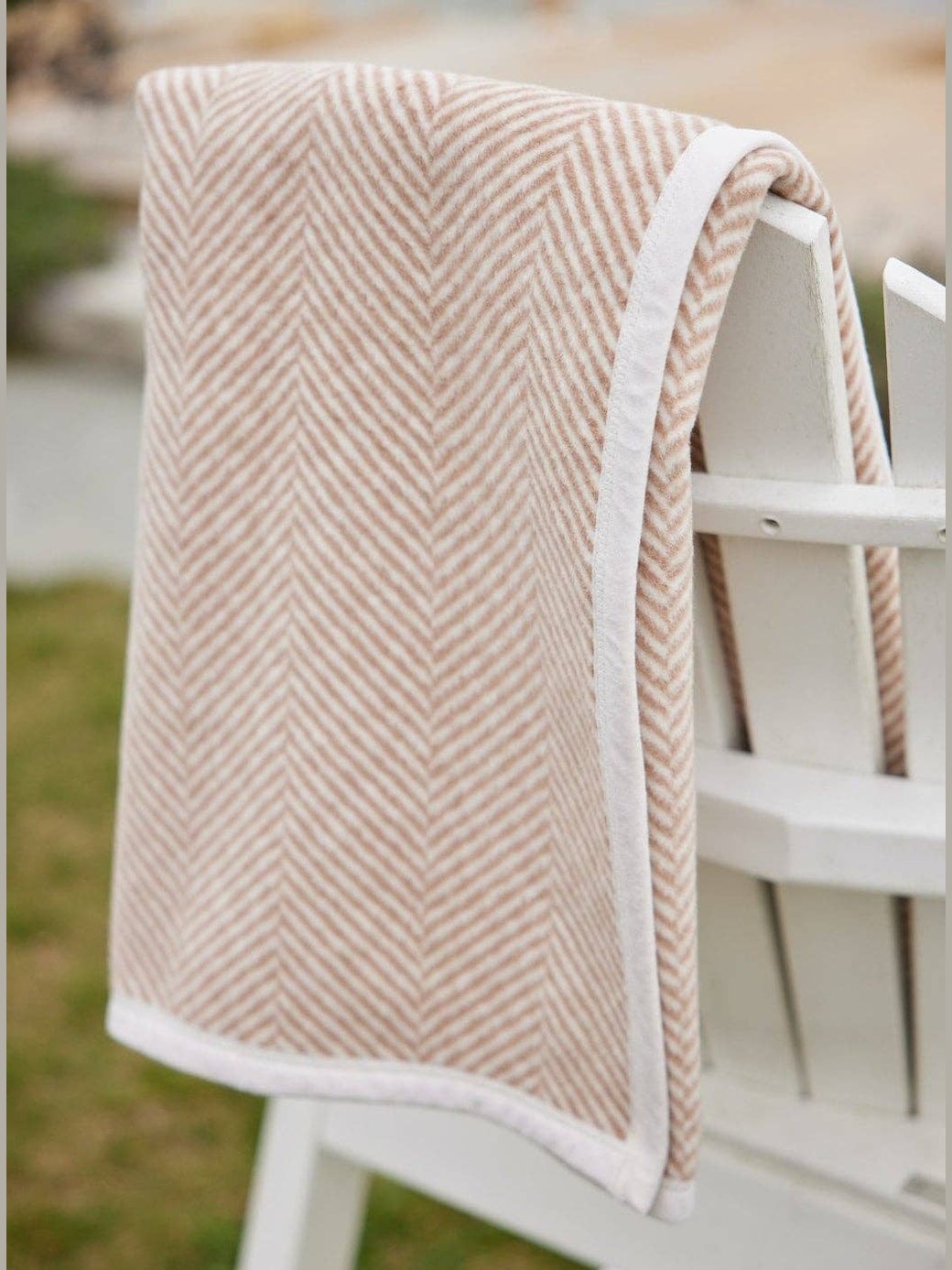 Harborview Herringbone Tan Blanket