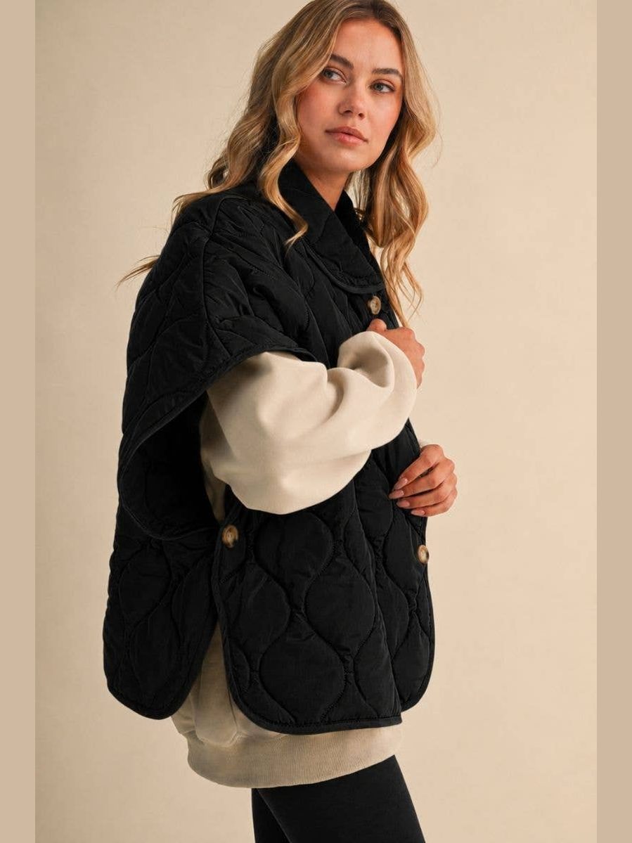 Poncho Quilted Oversized Vest