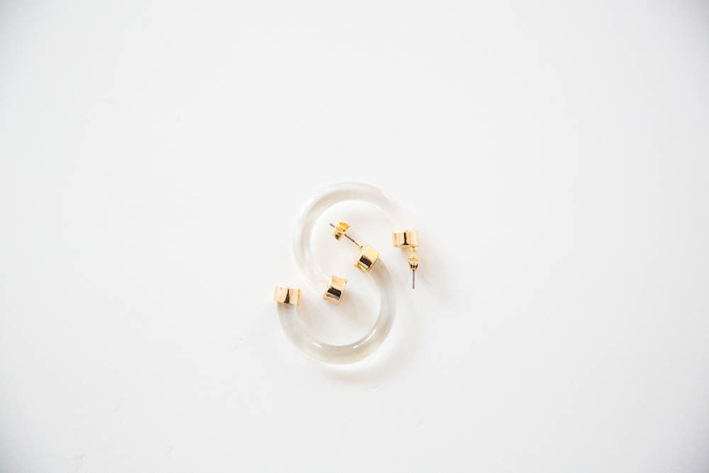 Clear Lightweight Acrylic Hoop Earrings