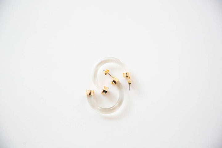 Clear Lightweight Acrylic Hoop Earrings