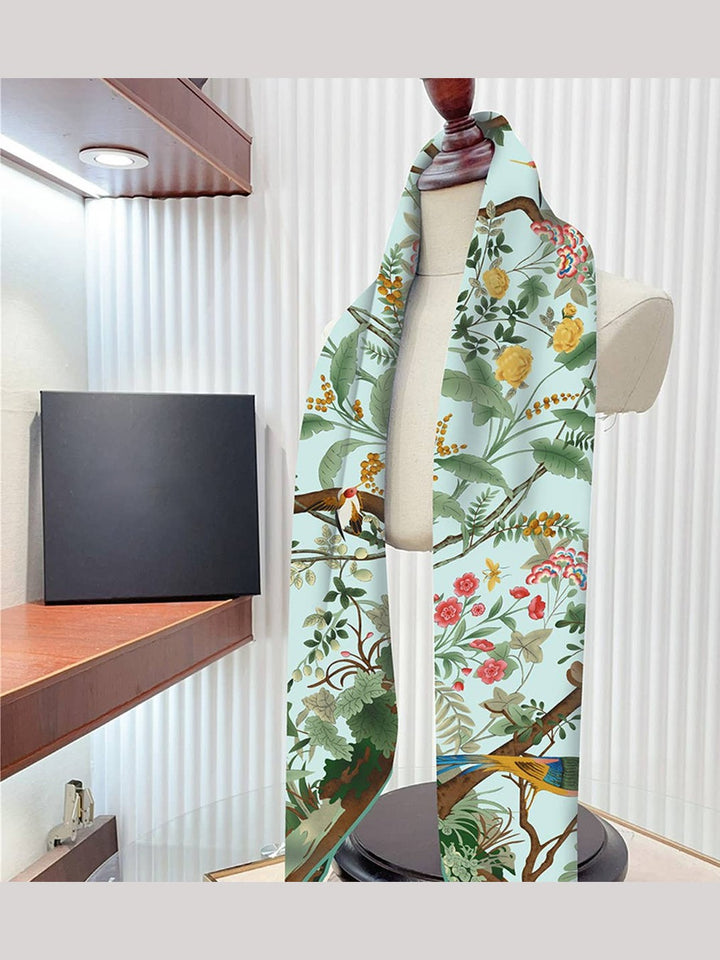 Jungle Birds Twill Silk Scarf