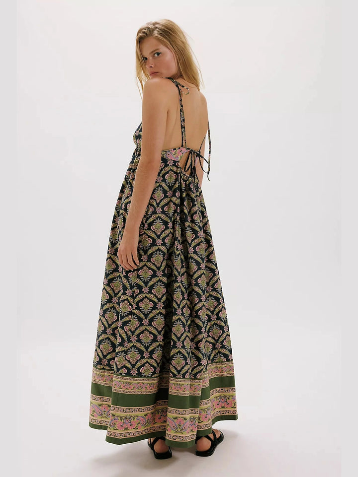 Sorrento Stroll Printed Maxi Dress - Blueberry Combo