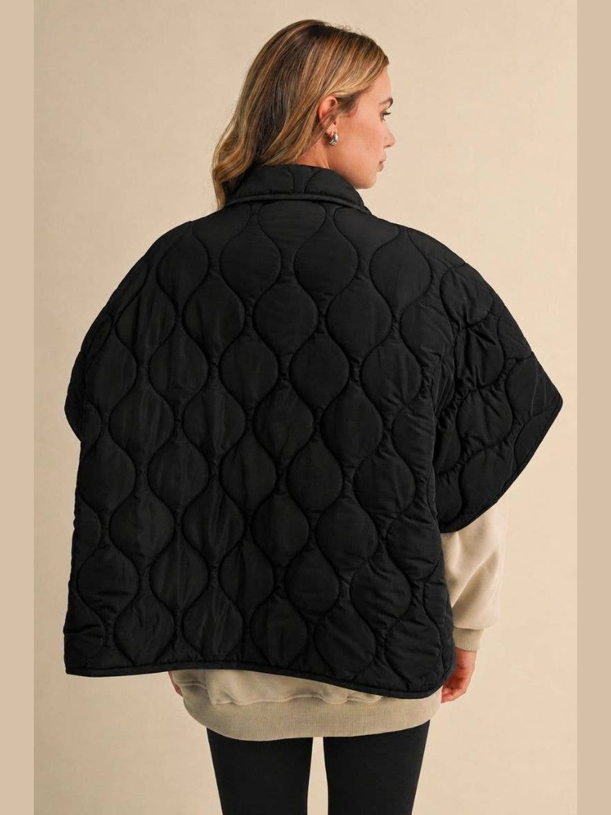 Poncho Quilted Oversized Vest