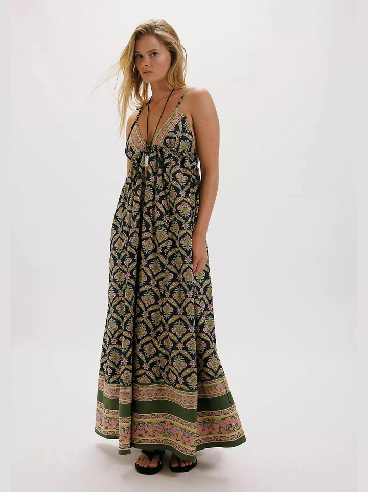 Sorrento Stroll Printed Maxi Dress - Blueberry Combo