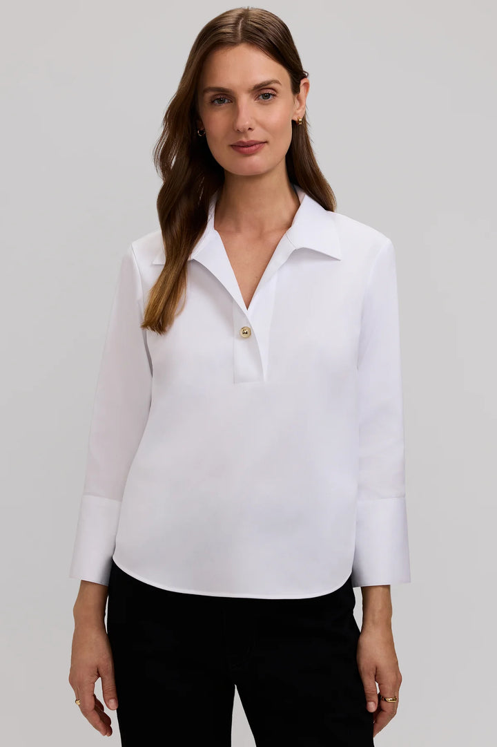 Catalina Stretch Matte Sateen 3/4 Sleeve Popover Shirt