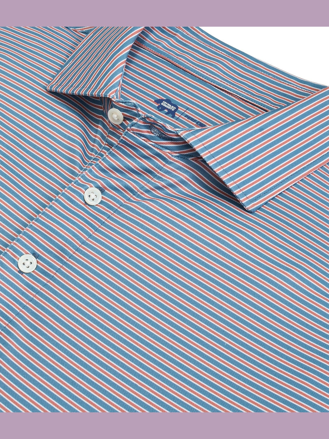 Trophy Stripe Performance Pique Polo - Captains Blue