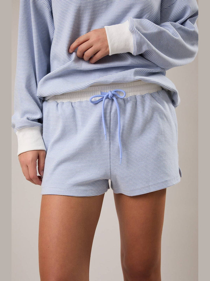 Lazy Mornings Striped Knit Shorts