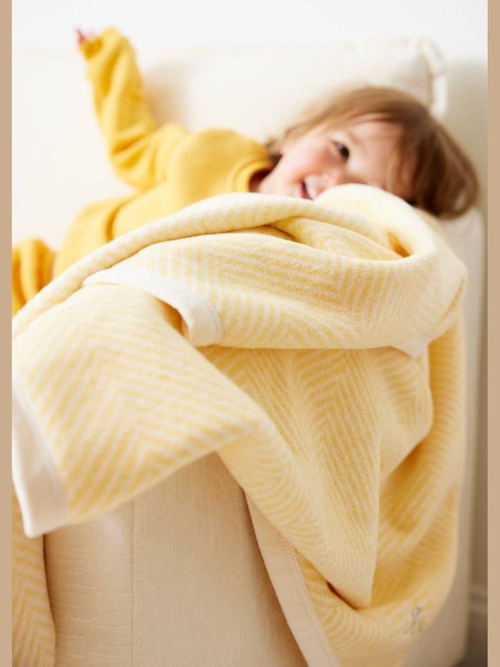Harborview Herringbone Butter Yellow Mini Blanket