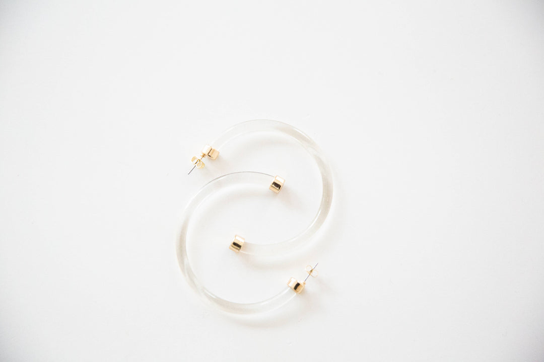 Clear Lightweight Acrylic Hoop Earrings