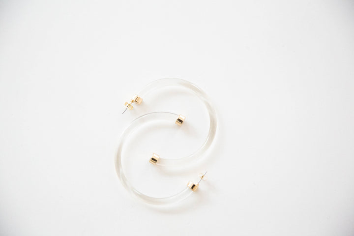 Clear Lightweight Acrylic Hoop Earrings