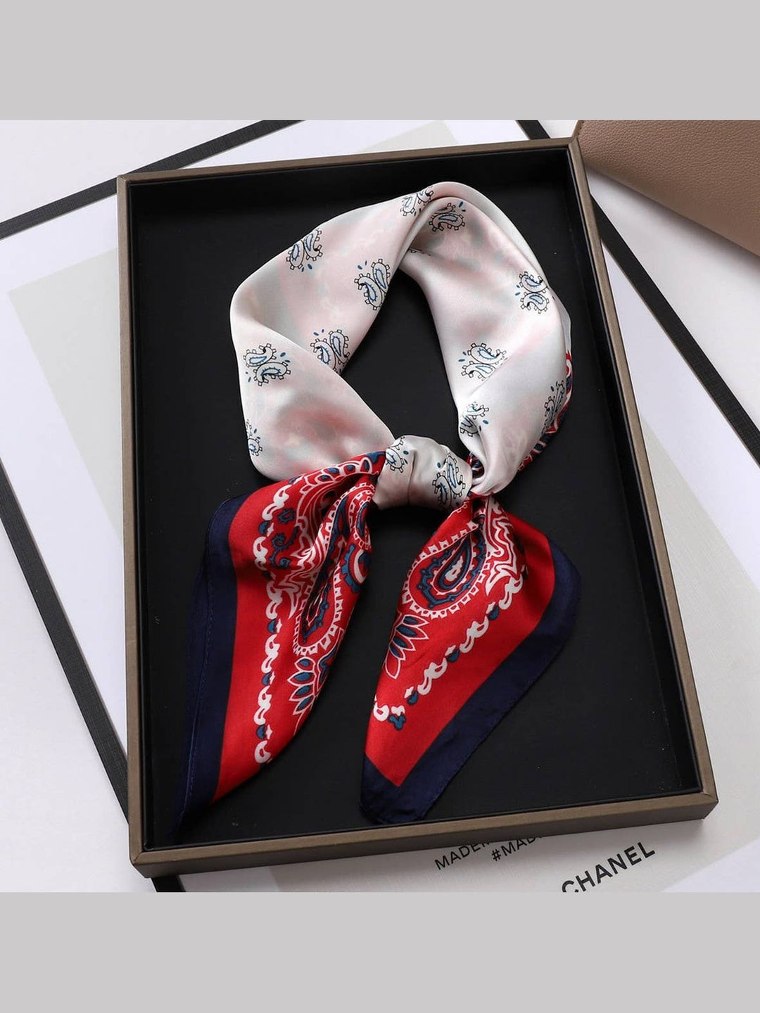 Designer-Inspired Square Silk Scarf