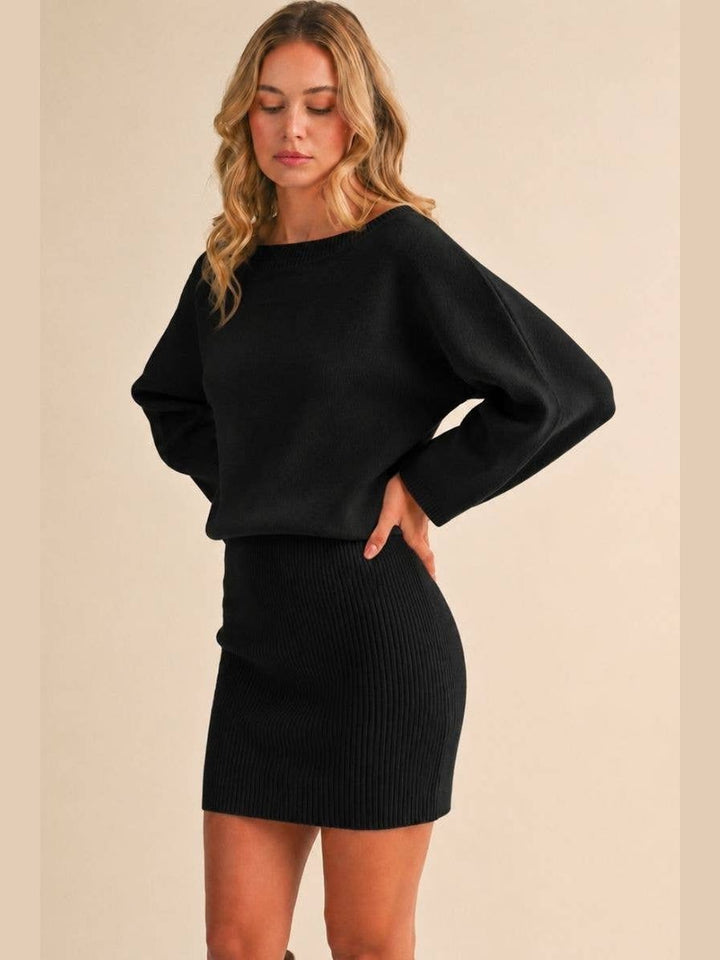 LONGSLEEVED BATWING SWEATER W/ MINI  DRESS