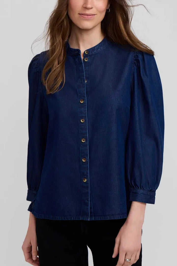 Helsa Puff Sleeve Denim Shirt