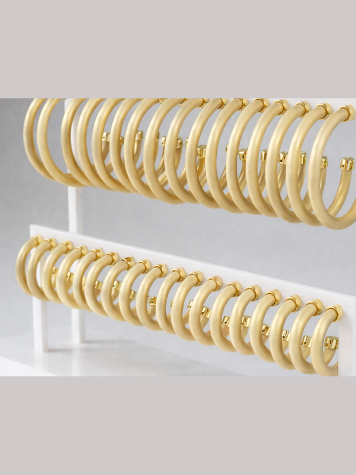 Brushed Gold Lightweight Hoop Earrings