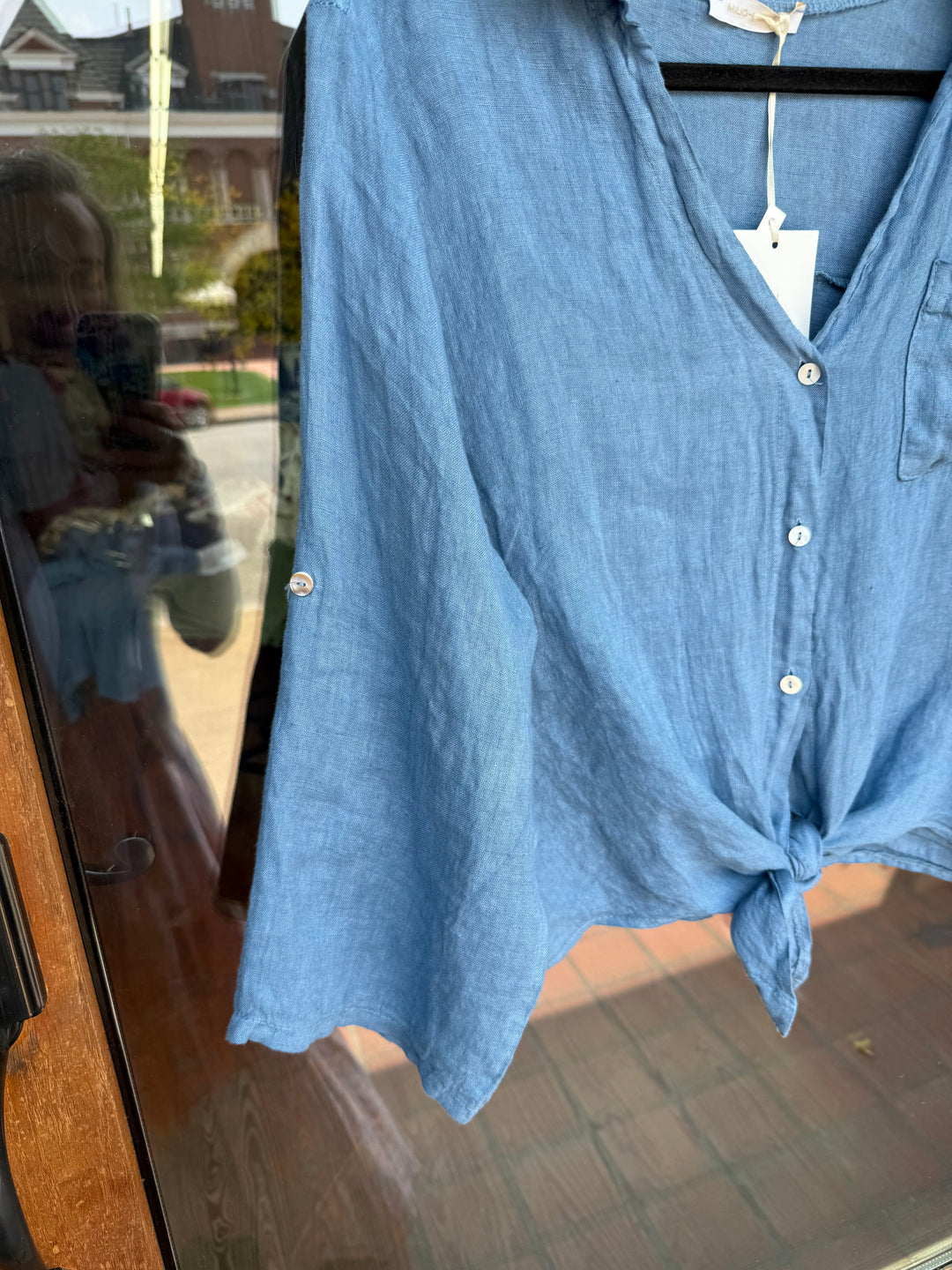 Milio Milano Denim Blue Linen Shirt