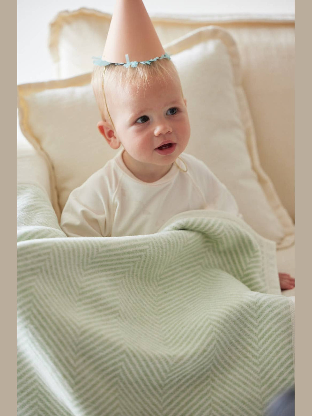Harborview Herringbone Sprout Green Mini Blanket