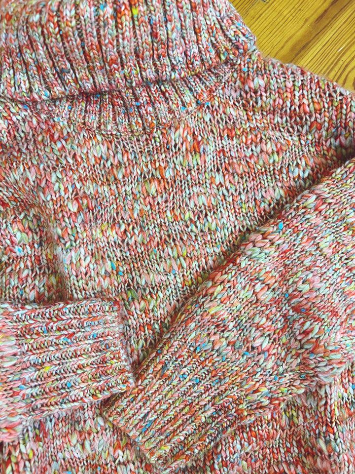 Tribal Fall Hues Turtleneck Sweater
