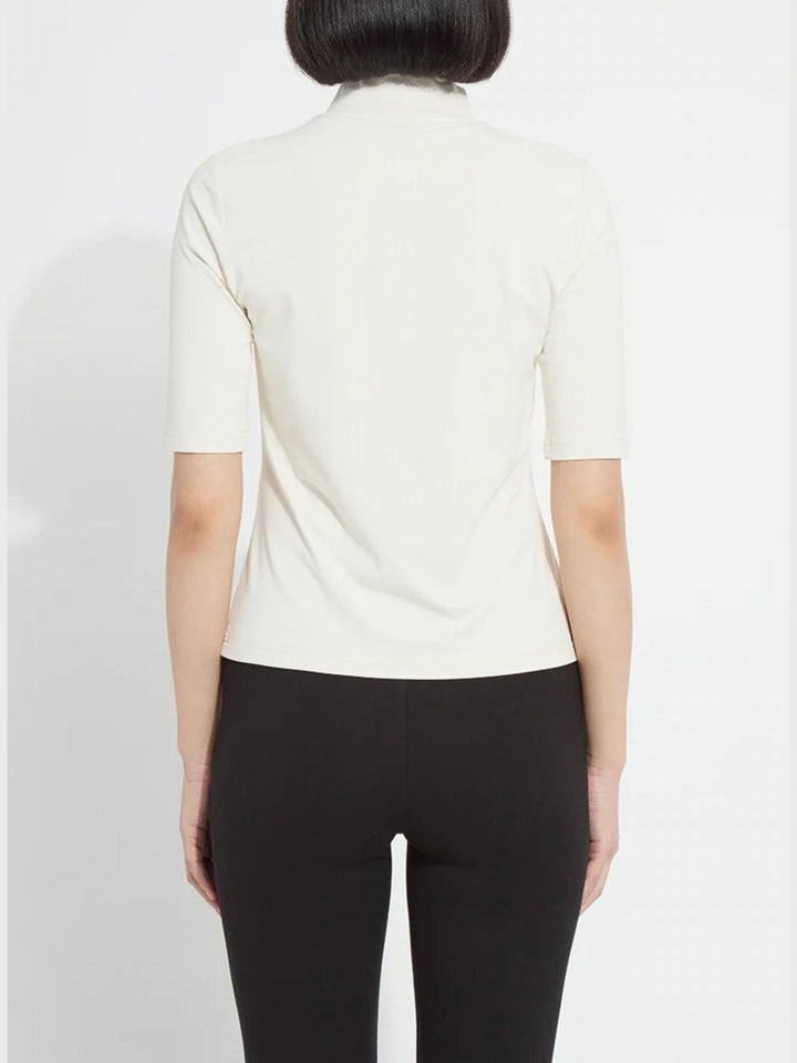 Clara Mockneck Elbow Sleeve Top - Macadamia