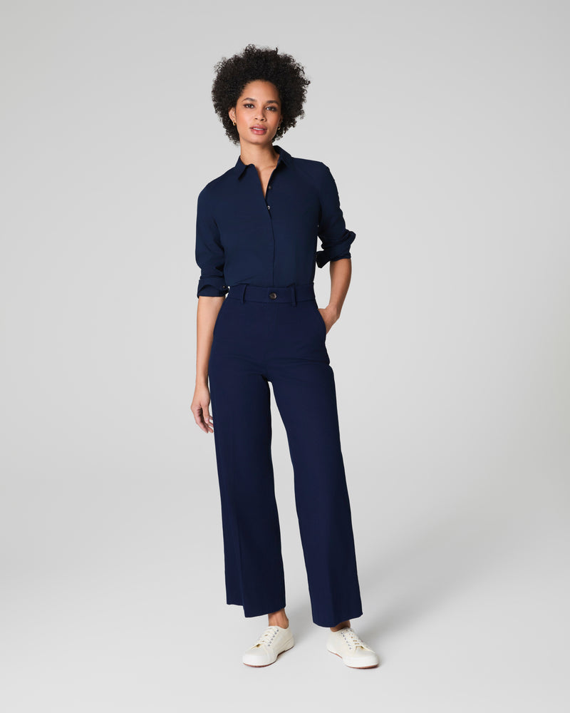 Spanx Stretch Twill Cropped Wide Leg Pant