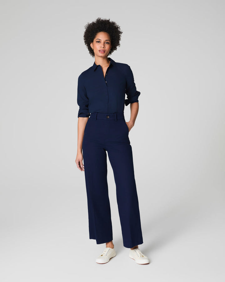 Spanx Stretch Twill Cropped Wide Leg Pant