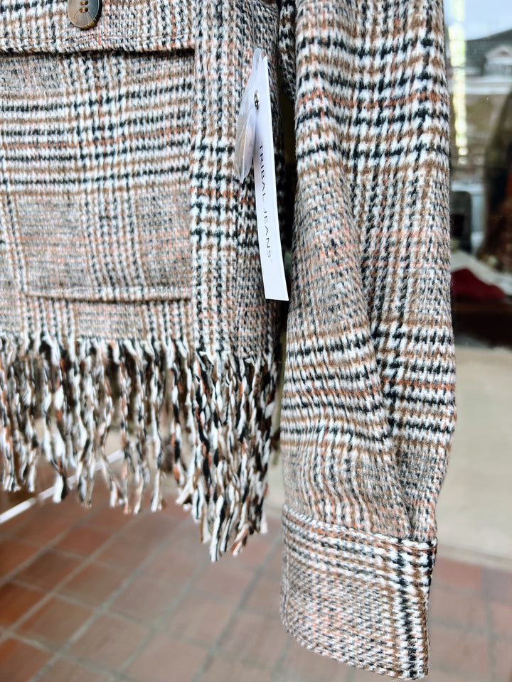 Tribal Crop Shacket w/ Fringe