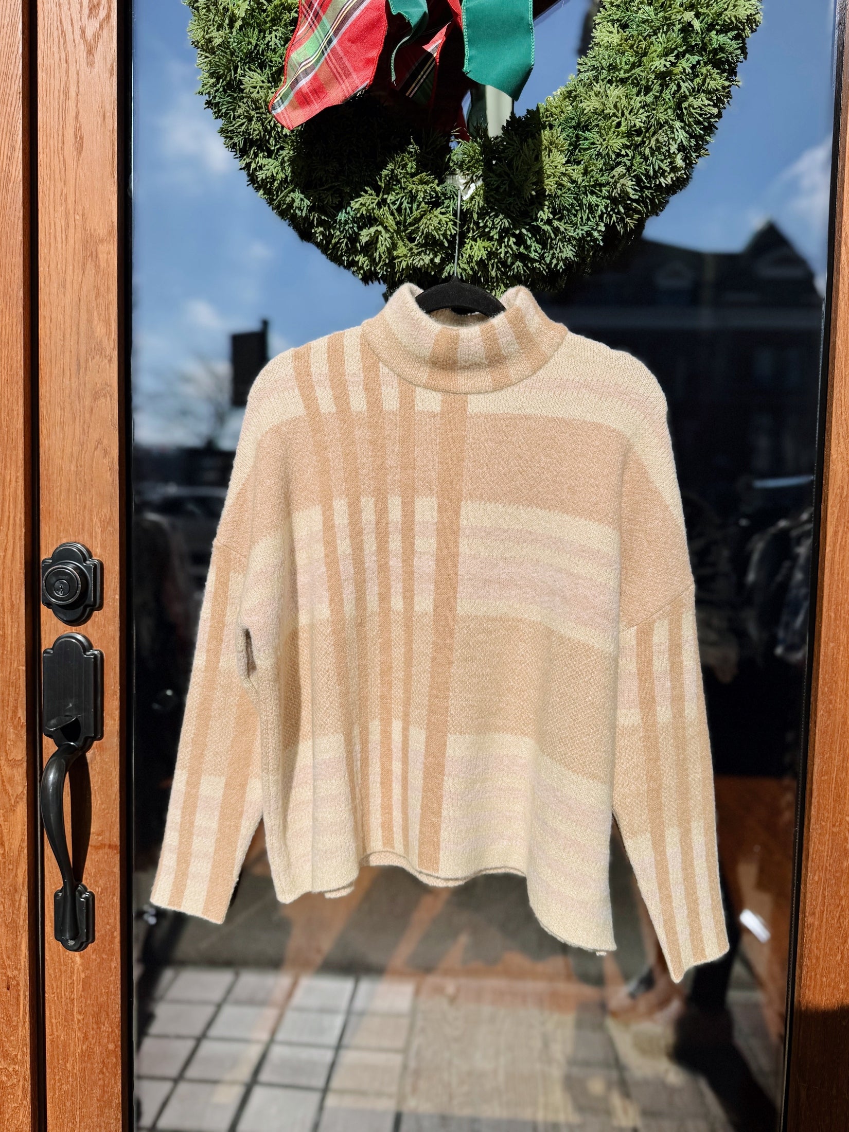 THML Beige Plaid Mock Neck Sweater – Bo & Company