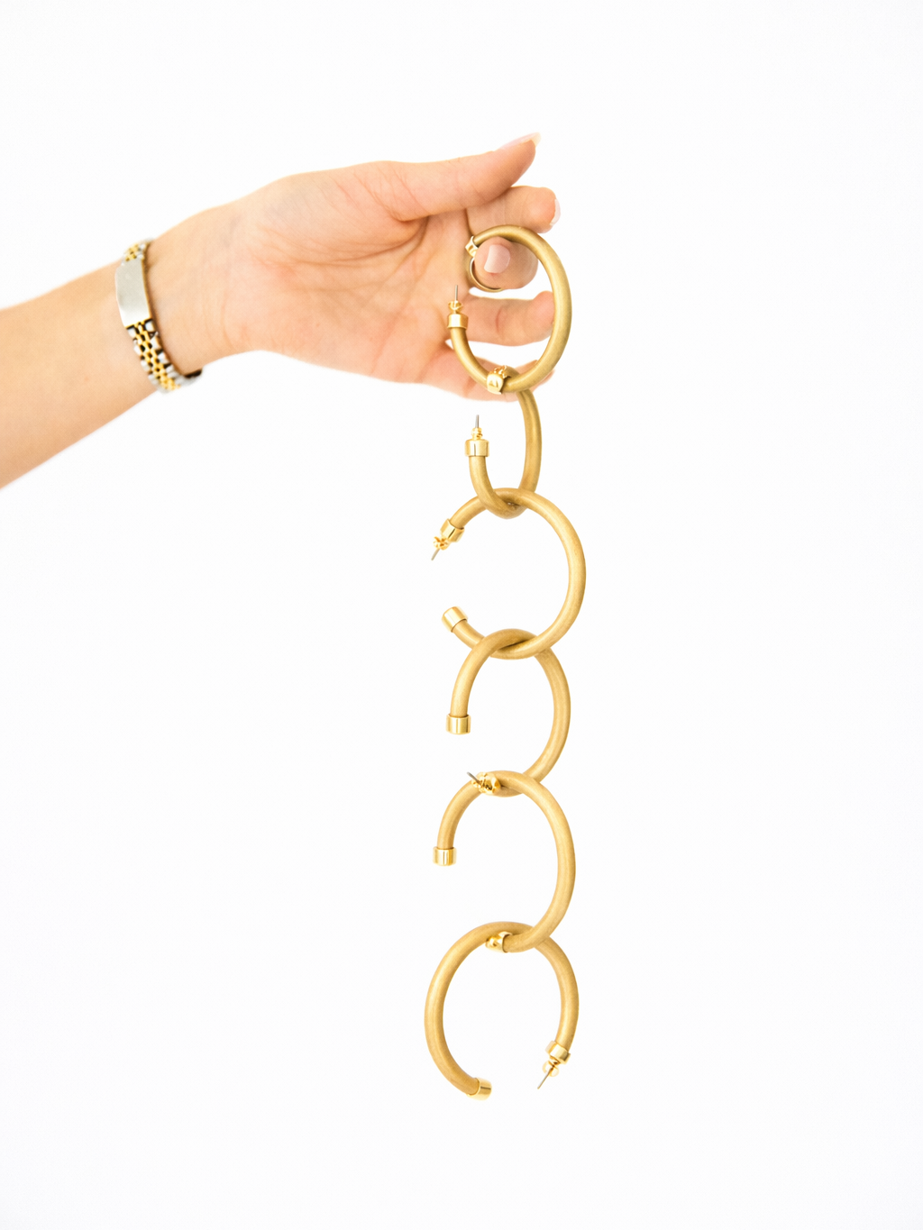 Brushed Gold Lightweight Hoop Earrings