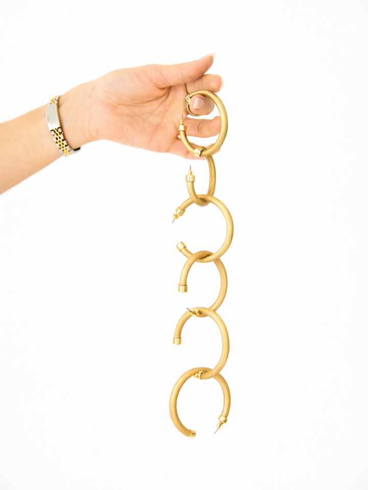 Brushed Gold Lightweight Hoop Earrings