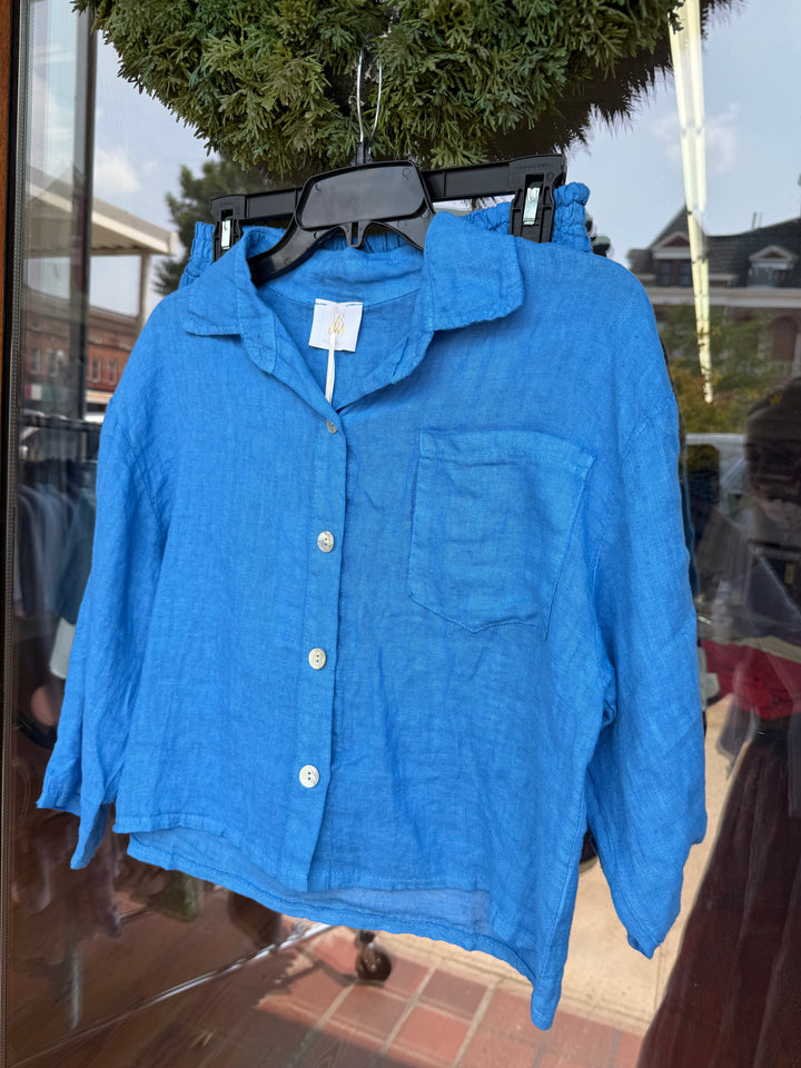 Milio Milano Linen Blue Regatta Short Set