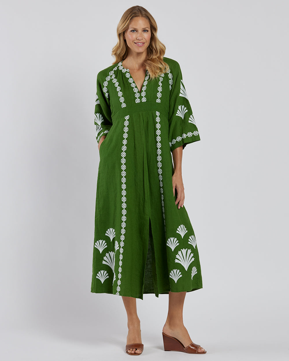 Jude Connally Clementine Dress- Garden Green White