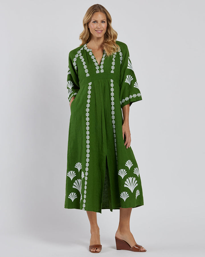 Jude Connally Clementine Dress- Garden Green White